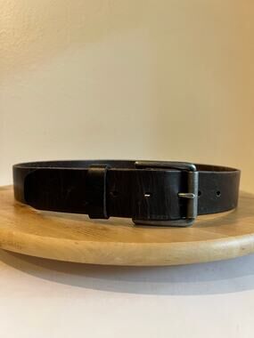 2007 Eddie Bauer Brown Distressed Genuine Leather Unisex Belt Size Large